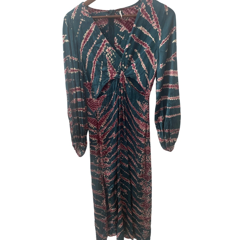 Young Fabulous & Broke Teal Green‎ Hadi Tie-Dye  Maxi Dress XS Bohemian Festival